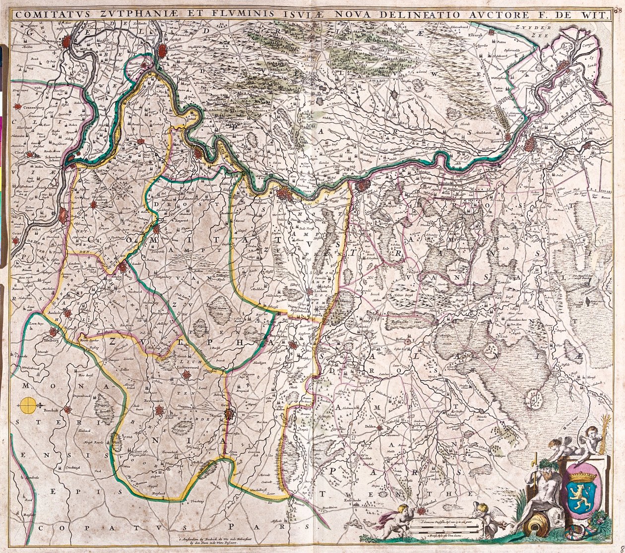 Mapa hraběte z Zutphen (Německo) (lept od Frederick de Wit