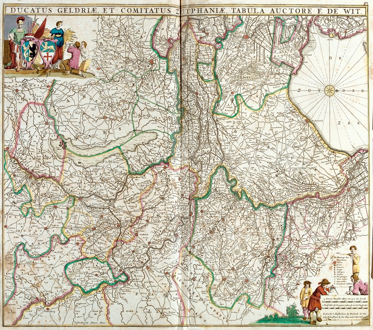 Mapa vévody z Gelderlandu a hraběte ze Zutphenu (Německo) (lept od Frederick de Wit