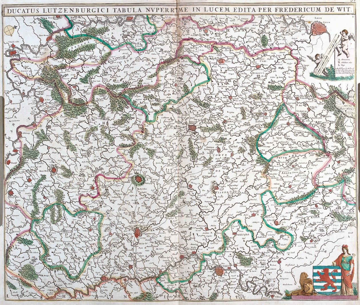 Mapa lucemburského vévody (lept od Frederick de Wit