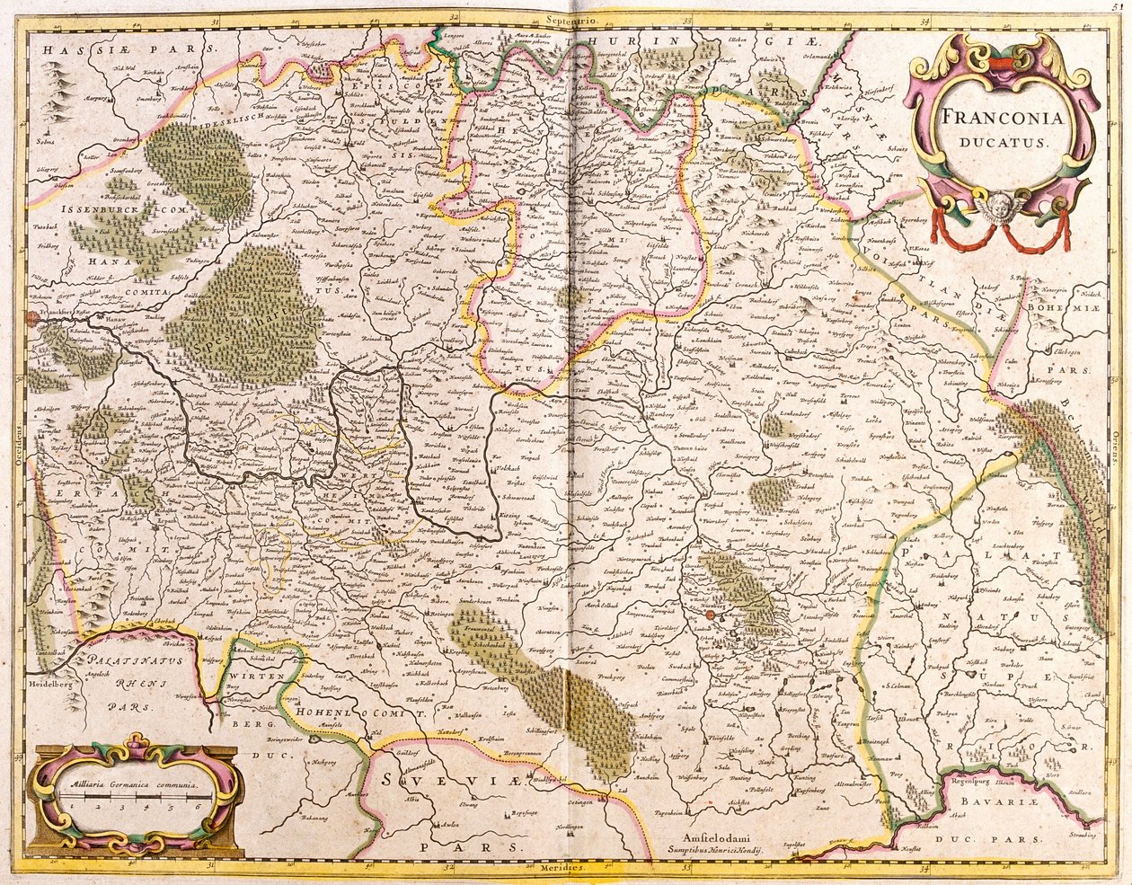 Mapa vévody z Franky (Německo) (lept od Frederick de Wit