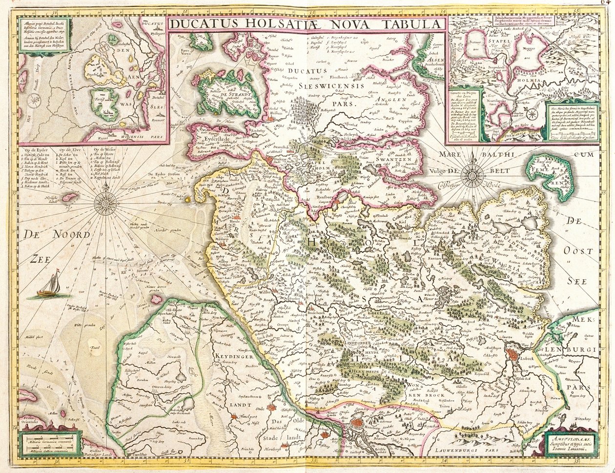 Mapa vévody z Holštýnska (Německo) (lept od Frederick de Wit