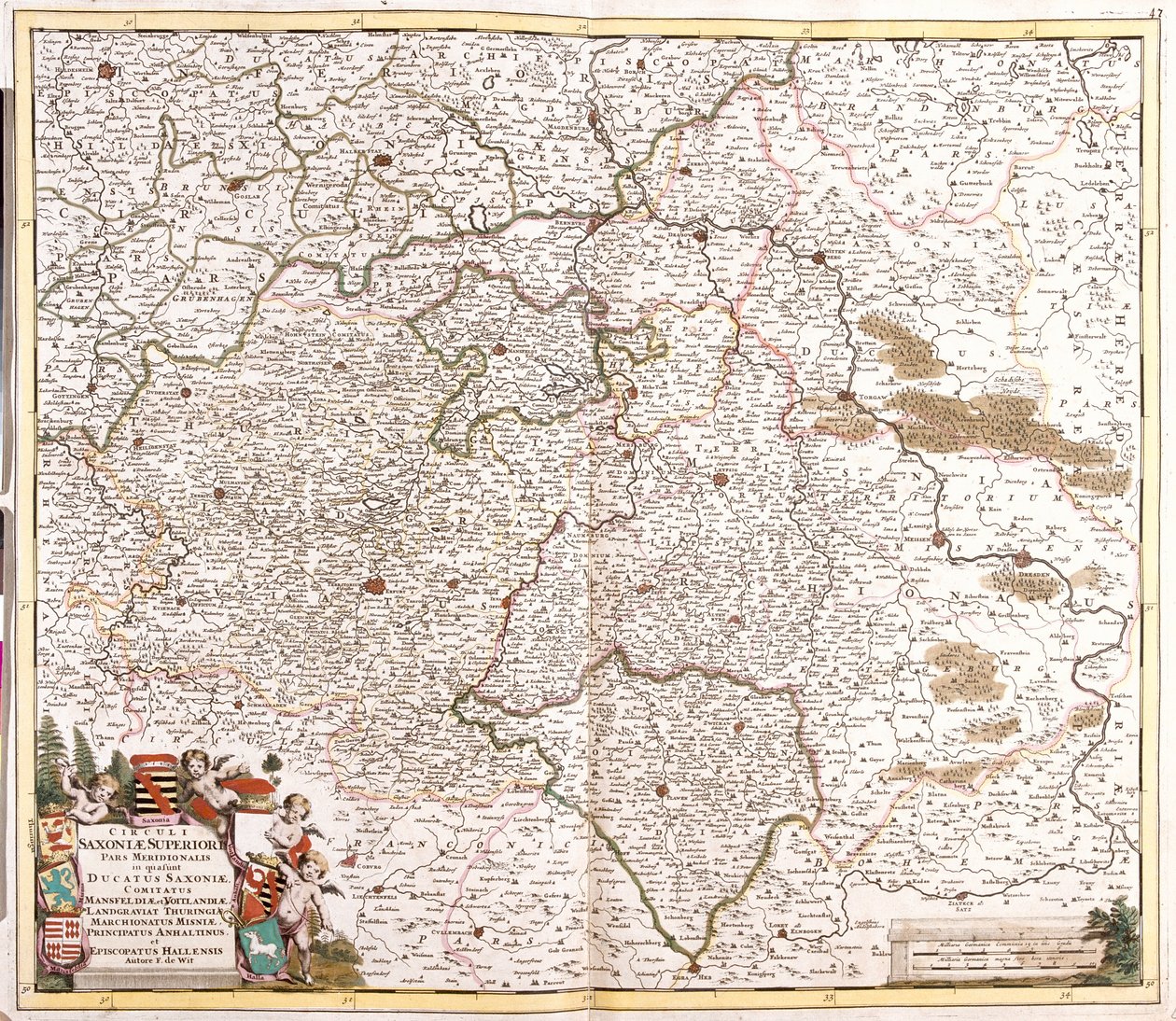 Mapa vévody ze Saska (Německo) (lept od Frederick de Wit