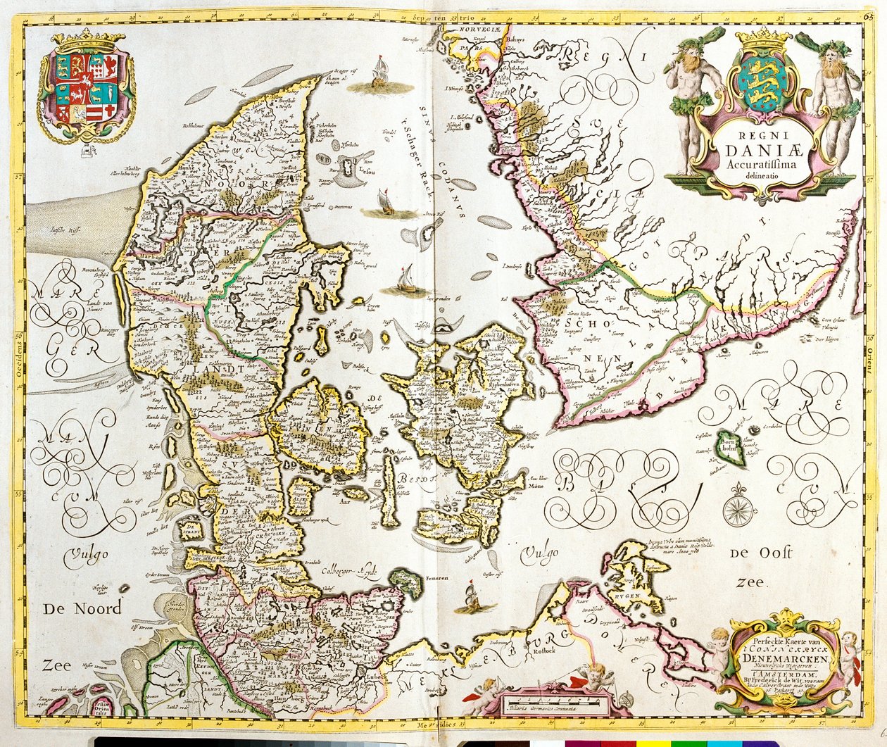 Mapa Dánského království (lept od Frederick de Wit
