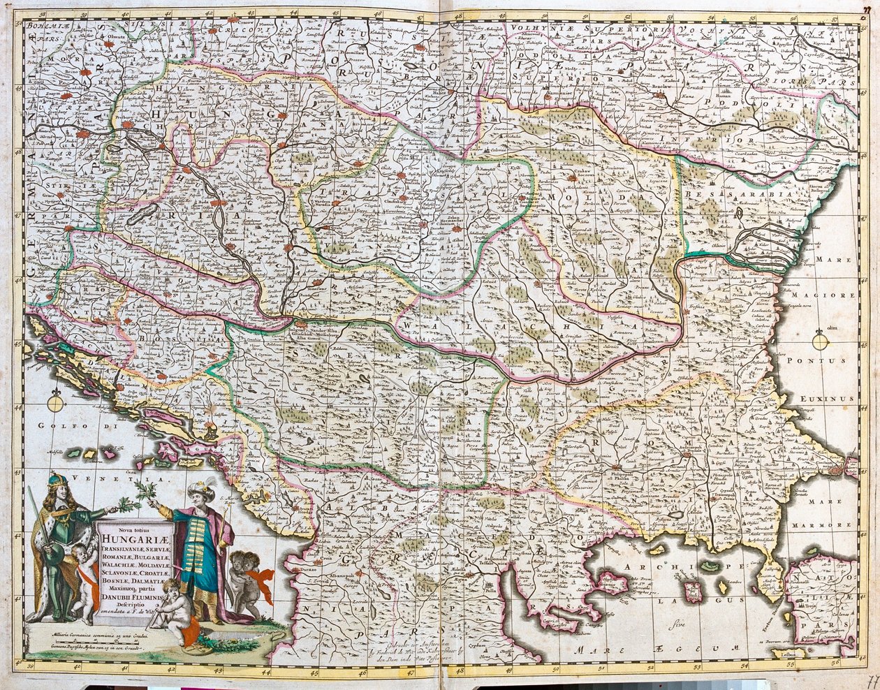 Mapa Maďarského království (lept od Frederick de Wit