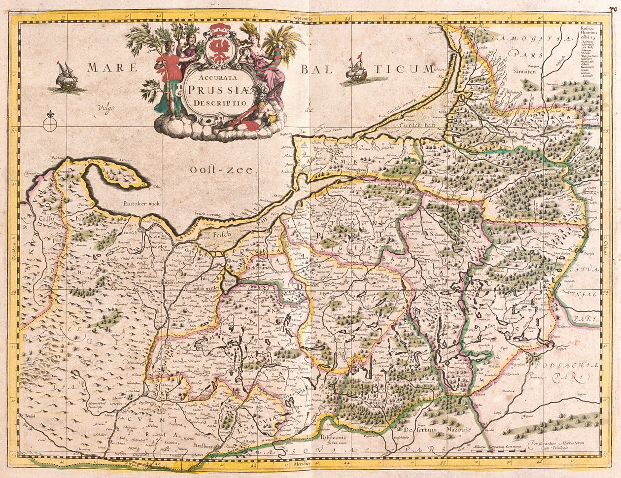 Mapa Pruského království (Německo) (lept od Frederick de Wit