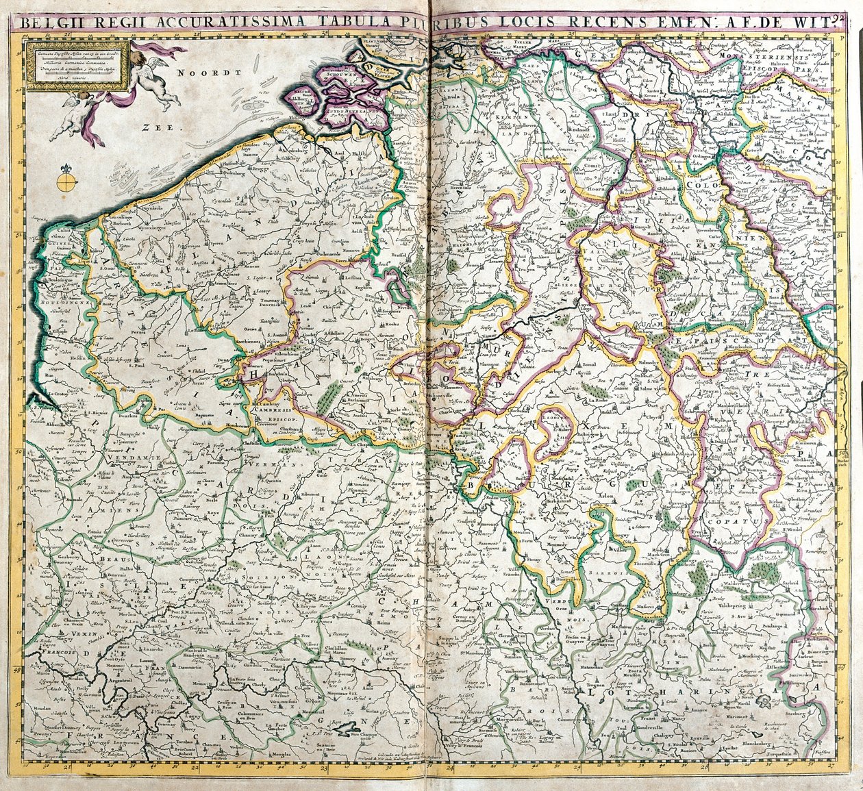 Mapa Nizozemského království (lept od Frederick de Wit