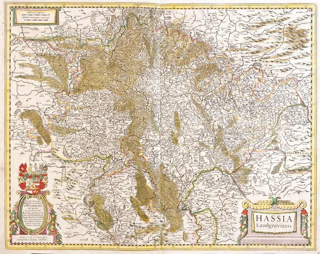 Mapa Landgrave of Hesse (Německo) (lept od Frederick de Wit