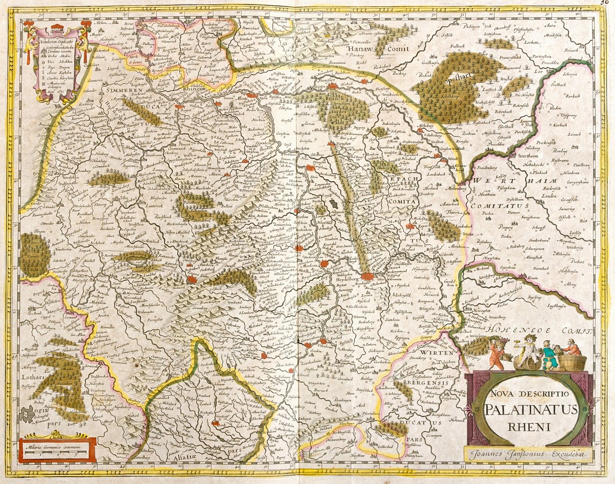Mapa Falc Rhenan (Německo) (lept od Frederick de Wit