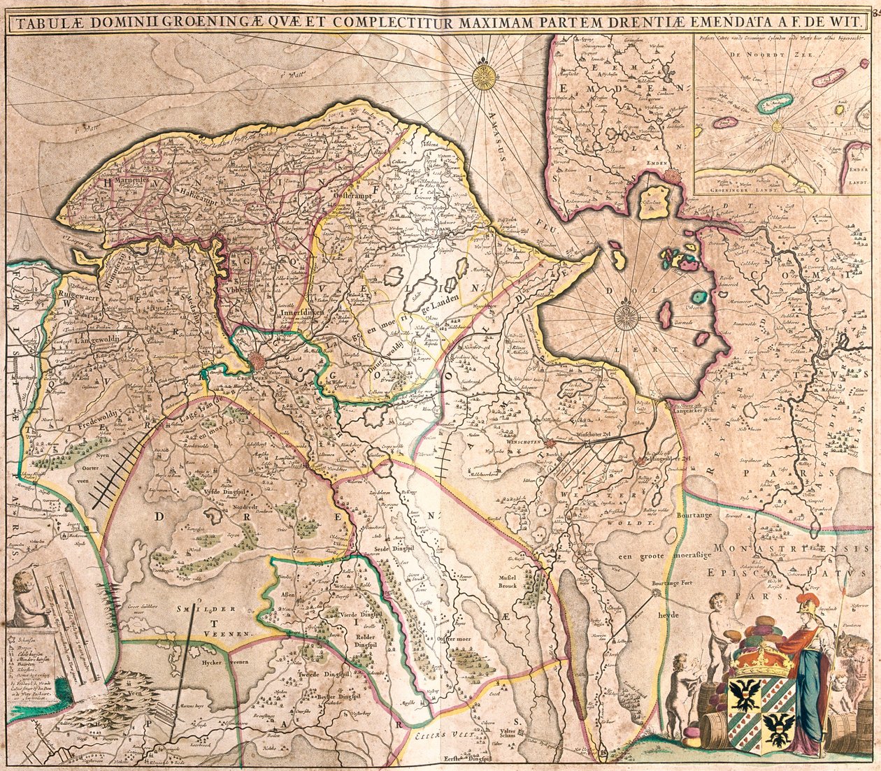 Mapa provincie Groningen (Nizozemsko) (lept od Frederick de Wit