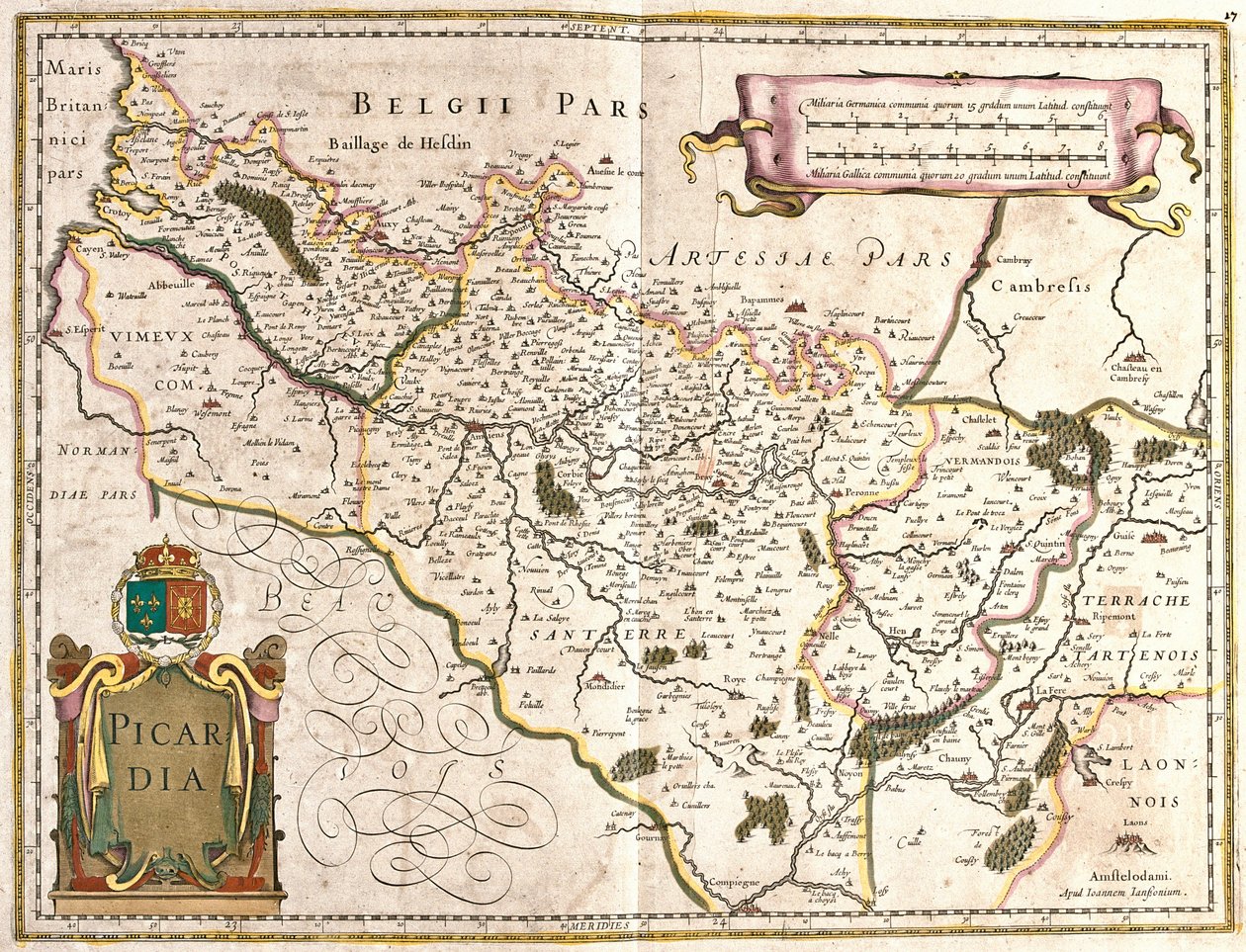 Mapa provincie Picardie (Francie) (lept od Frederick de Wit
