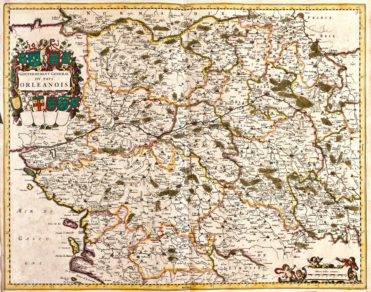 Mapa vlády státu Orléan (Francie) (lept od Frederick de Wit