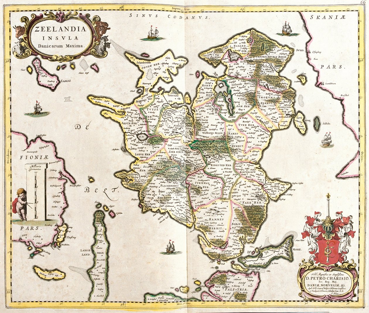 Mapa ostrova Zelande (Nizozemsko) (lept od Frederick de Wit