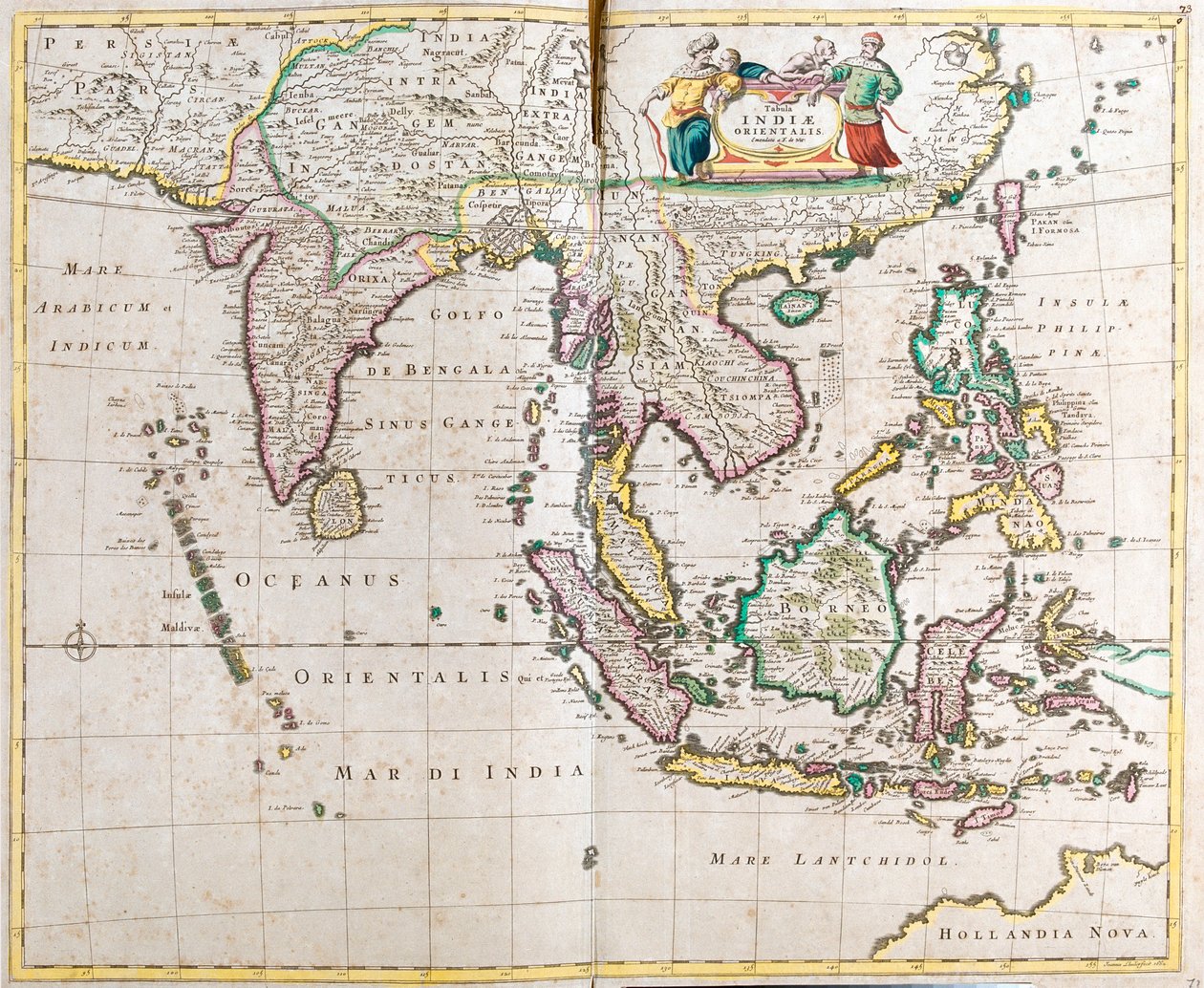 Pákistán, Indie, Nepál, Bhútán, Bangladéš, Barma, Thajsko, Laos, Kambodža, Vietnam, Malajsie, Indonésie, Filipíny. od Frederick de Wit
