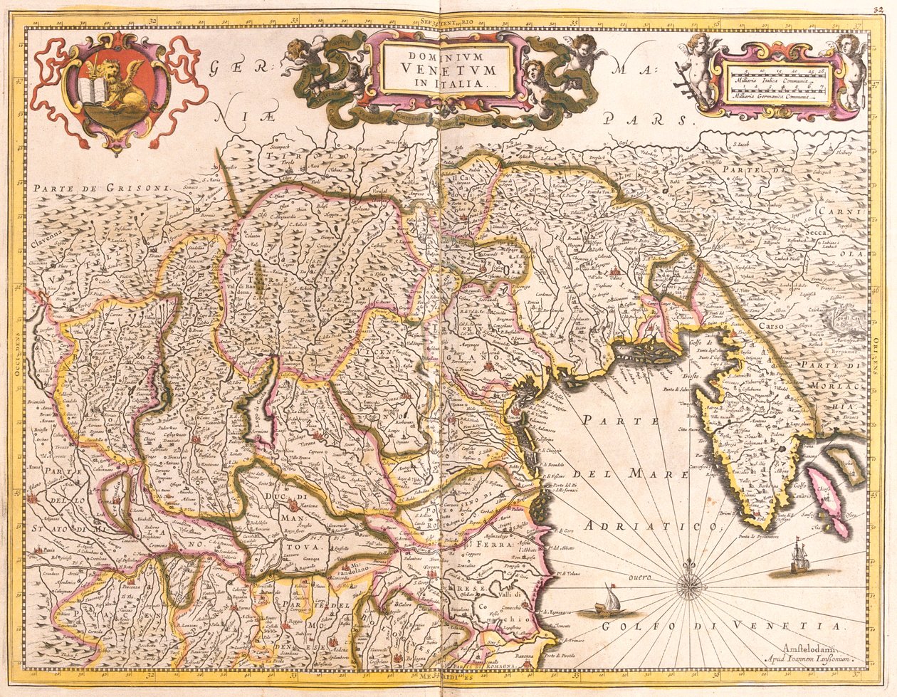 Benátsko, Trentino, Friuli, Istrie, Itálie od Frederick de Wit