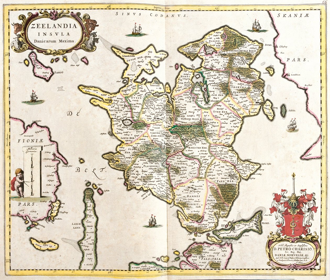 Ostrov Zealand, Dánsko od Frederick de Wit
