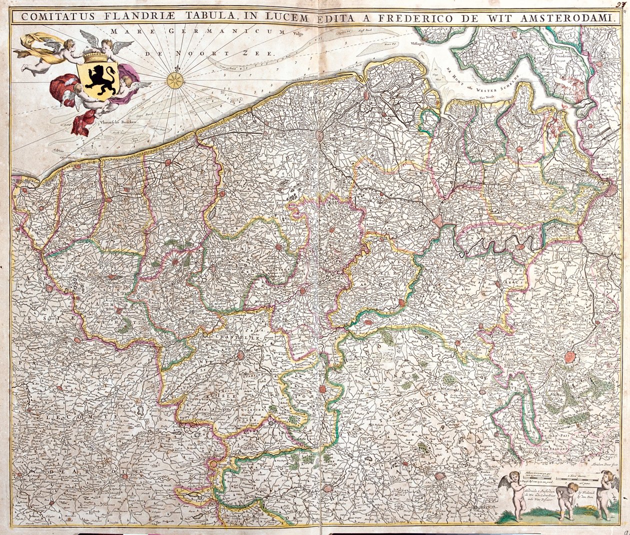 Zeeland, Nord-Pas-de-Calais, Vlámsko, Valonsko, Brusel, Nizozemsko, Francie, Belgie od Frederick de Wit