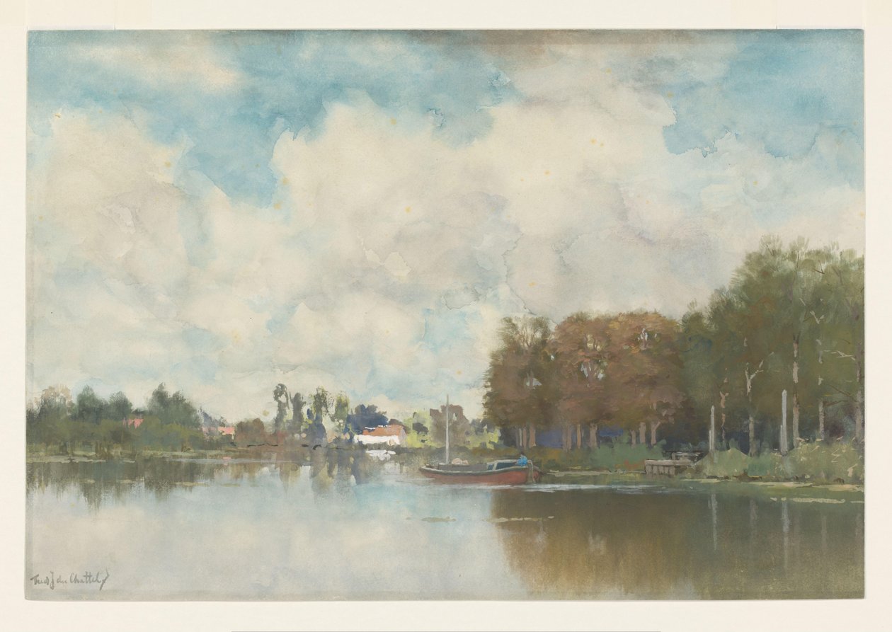 Nizozemský kanál od Fredericus Jacobus van Rossum du Chattel (signed by artist)