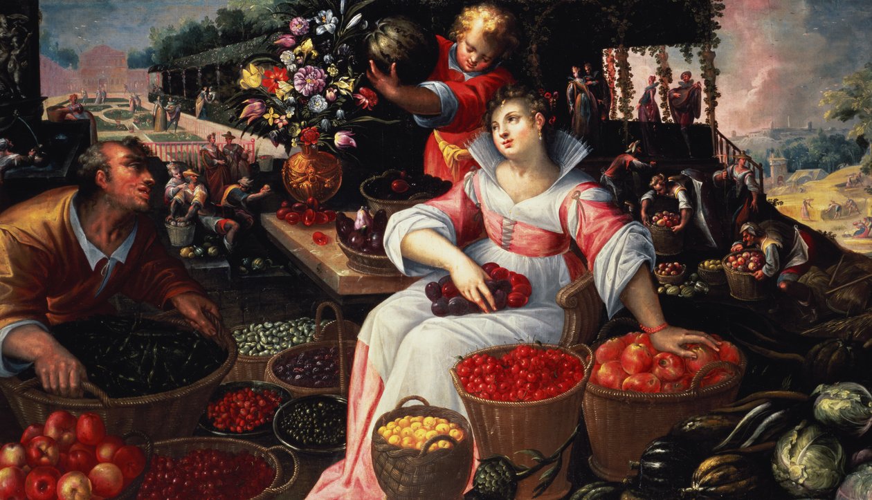 Ovocný trh (léto), 1590 od Frederik Valckenborch