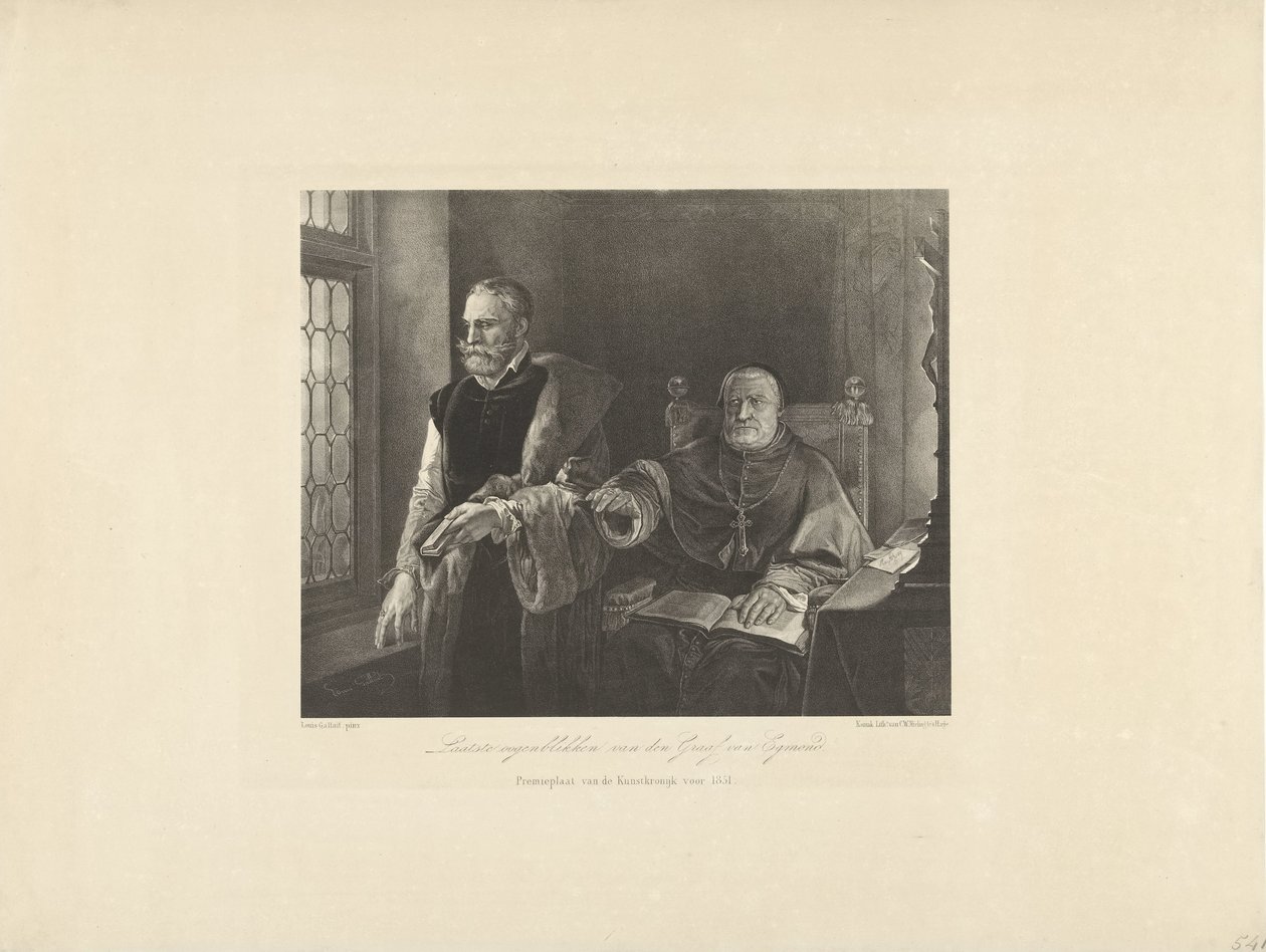 Poslední chvíle Egmonda v cele, 1568 Poslední okamžiky hraběte z Egmonda (název na předmětu) od Frederik Hendrik Weissenbruch (possibly)
