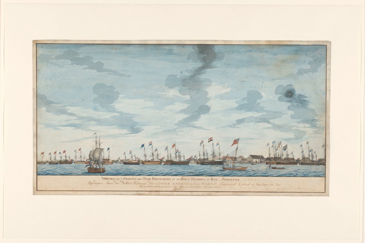 Pohled na město Paramaribo od Frederik Jägerschiöld (signed by artist)