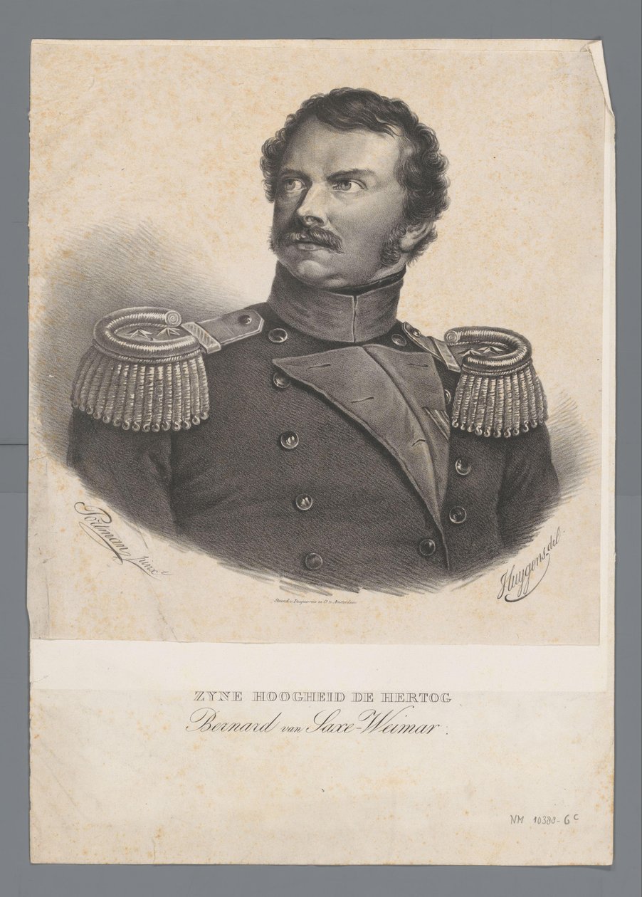 Jeho Výsost vévoda Bernard Saxe-Weimar (titul na předmětu) od Frederik Lodewijk Huygens