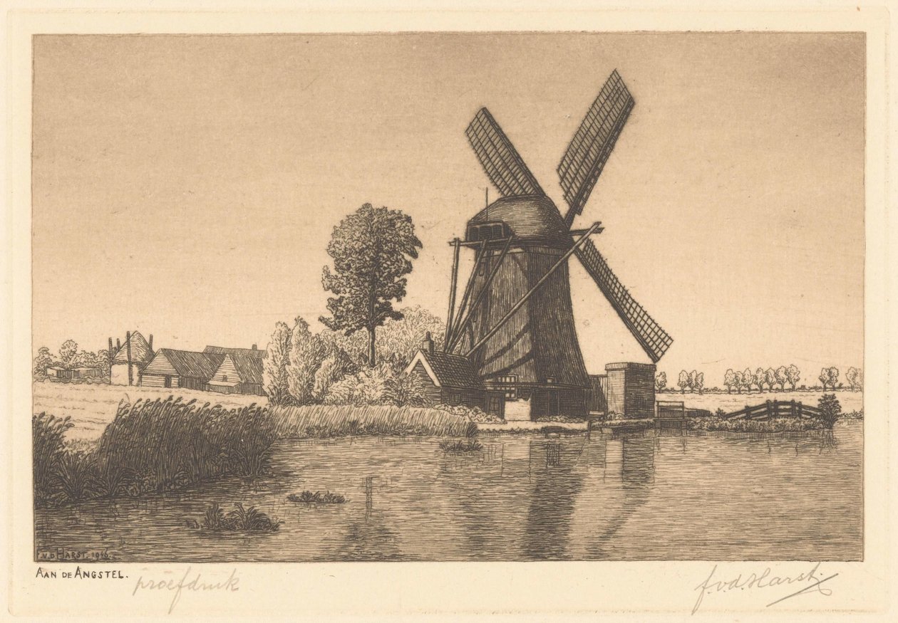 At the Fear (původní název na objektu) od Frederik van der Harst (signed by artist)