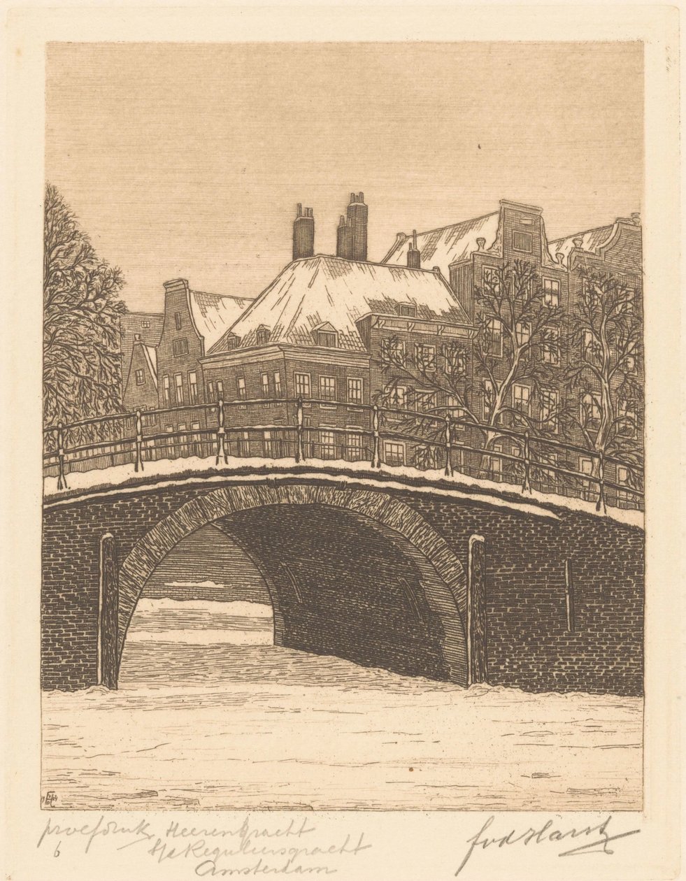 Heerengracht na Reguliersgracht, Amsterdam (původní název na objektu) od Frederik van der Harst (signed by artist)
