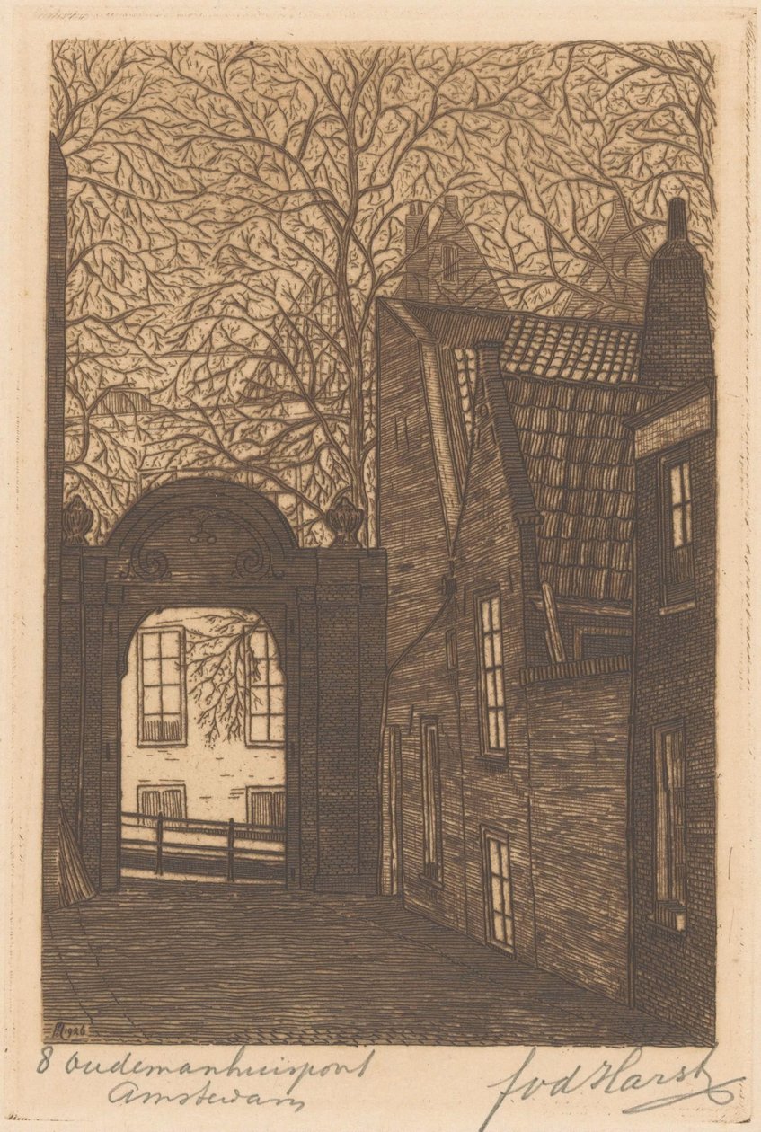 Oudemanhuispoort v Amsterdamu od Frederik van der Harst (signed by artist)