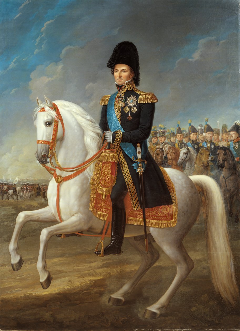 Karl XIV Johan, král Švédska a Norska (1763-1844), jako korunní princ, vstupující do Lipska 1813 od Fredric Westin