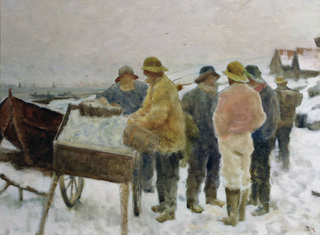 Rybáři kolem sleďového vozíku od Fredrik Kolstoe
