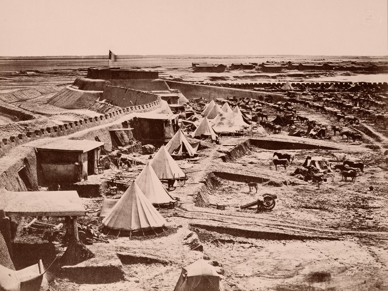 Tábor francouzských koní během čínské války v roce 1860 od French Photographer