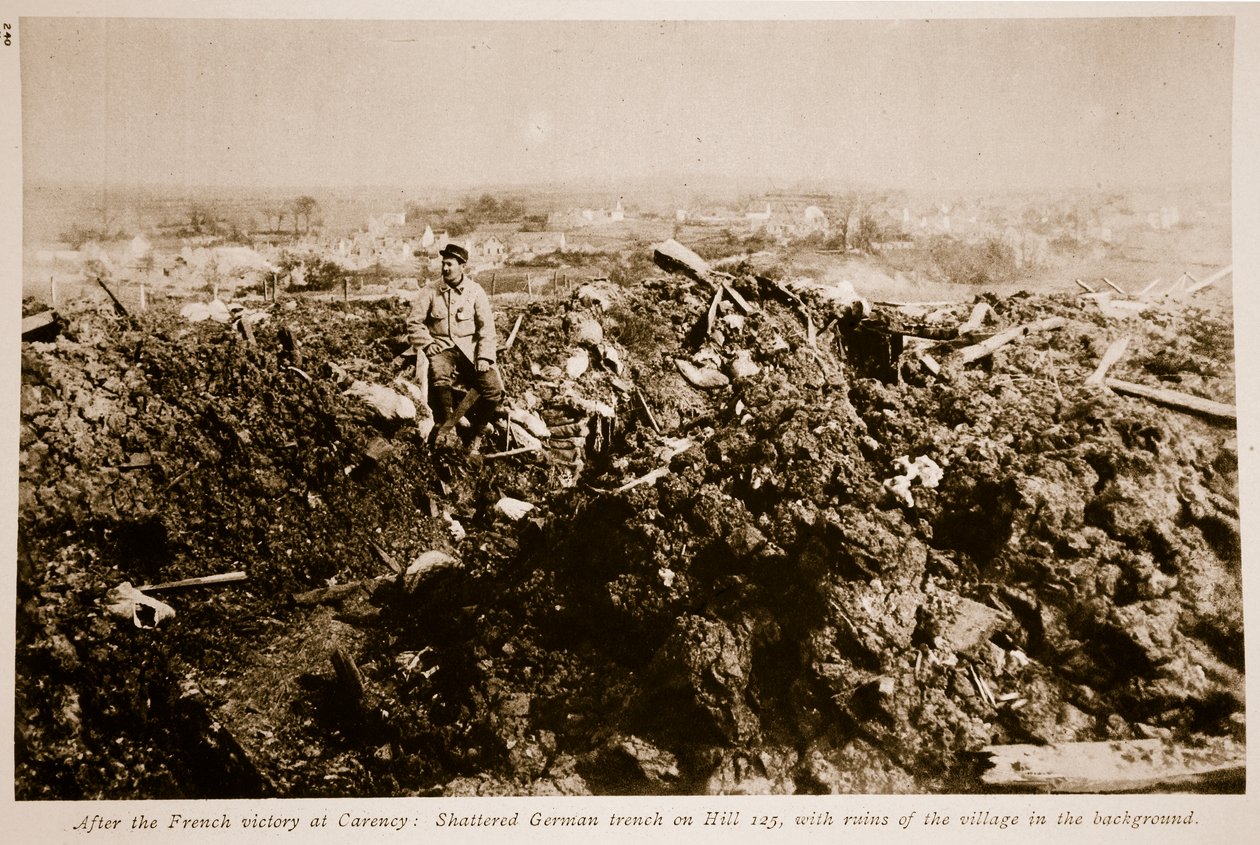 Po francouzském vítězství u Carency: 1914-19: Rozbitý německý zákop na kopci 125, 1914-19 od French Photographer