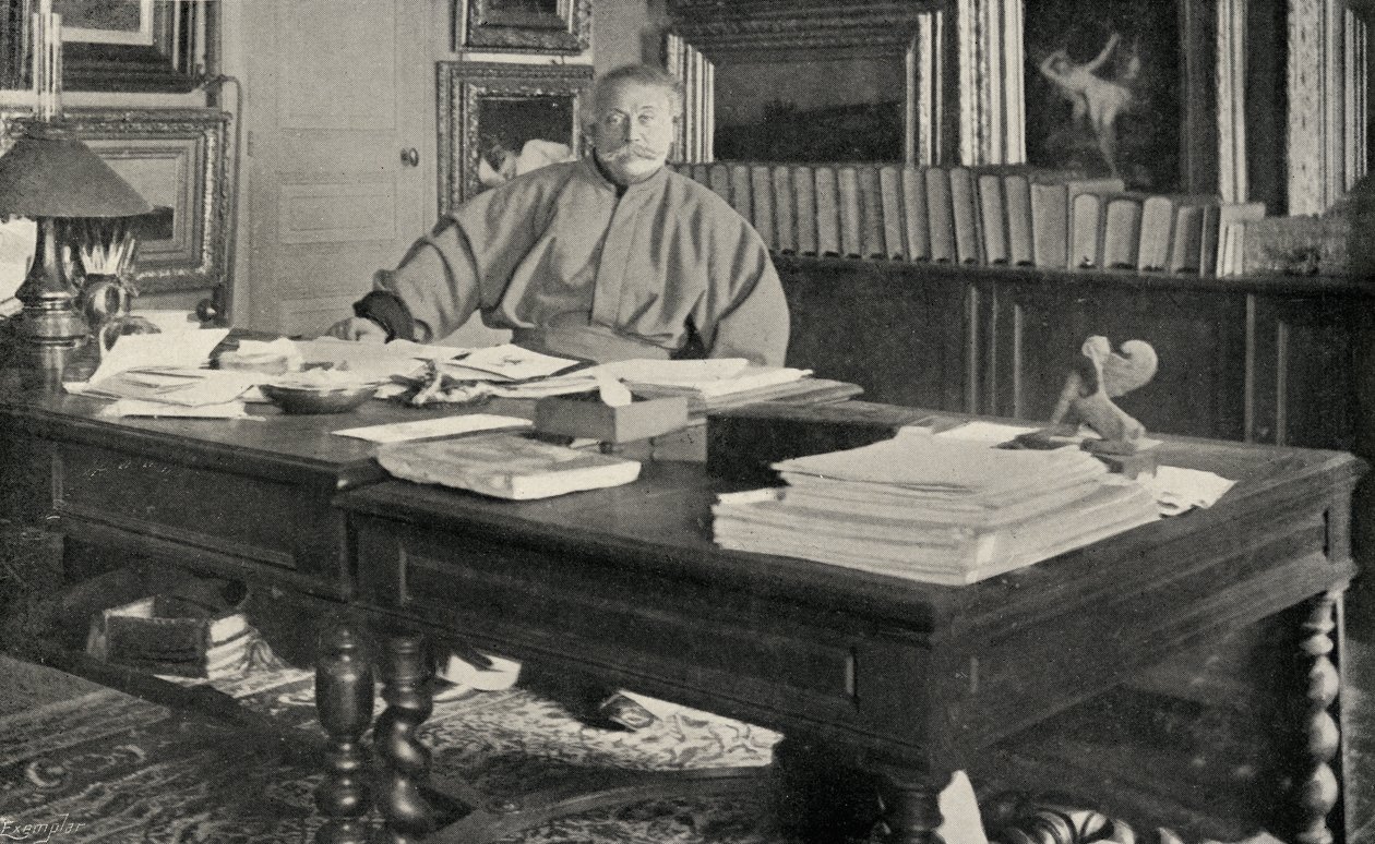Alexandre Dumas Fils (1824-95) ve své pracovně od French Photographer