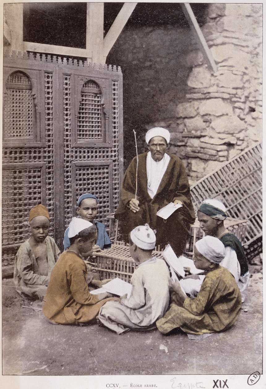 Arabská škola v Káhiře kolem roku 1900 (barevné foto) od French Photographer