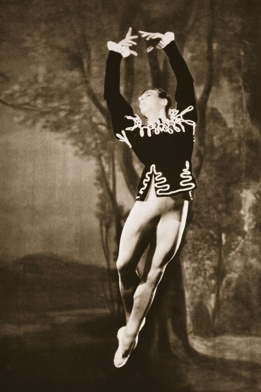 Andre Eglevsky v Labutím jezeře, z Grand Ballet de Monte-Carlo, 1949 (fotorytina) od French Photographer