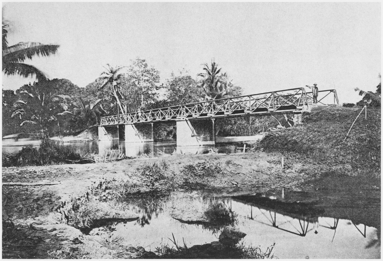 Most přes řeku Rach Lang, čtvrť Saigon, 1885 od French Photographer