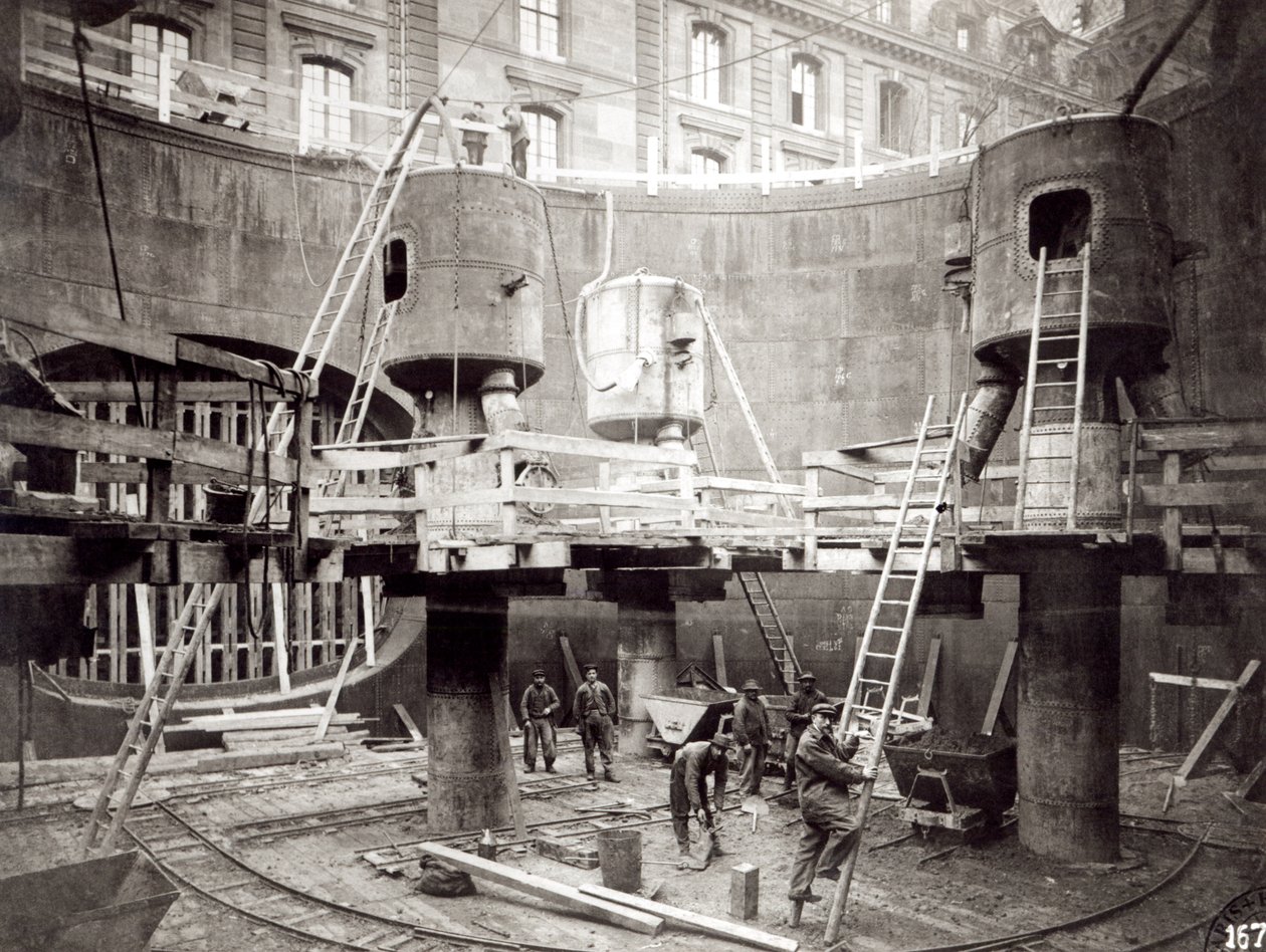 Stavba metra v Paříži, 18. ledna 1907 od French Photographer