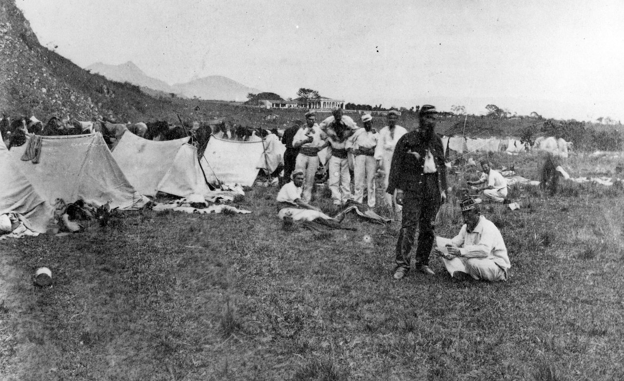 Francouzští vojáci v táboře, c.1860 od French Photographer