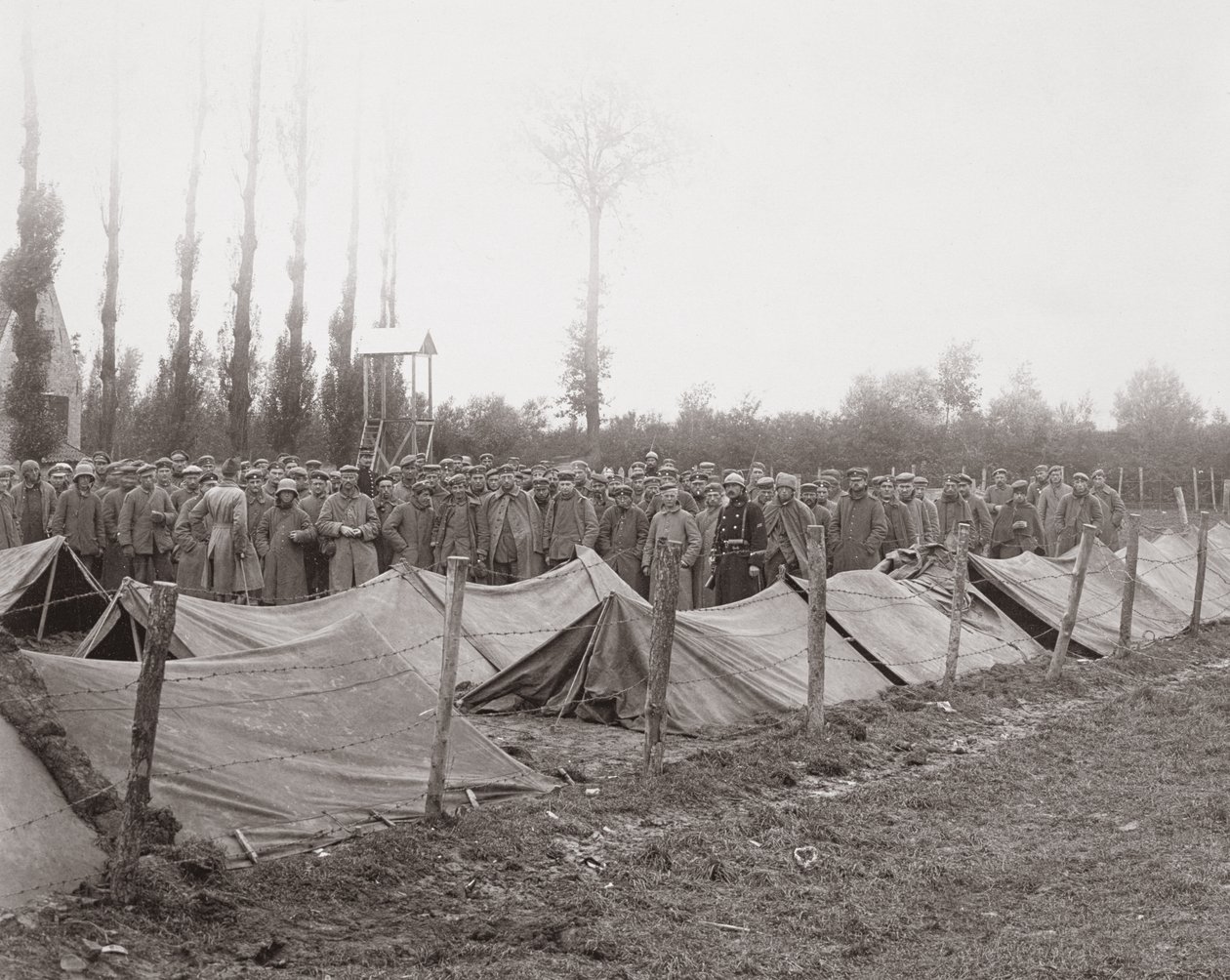 Němečtí zajatci v Reigersvliet na belgické frontě, 6. března 1918 od French Photographer