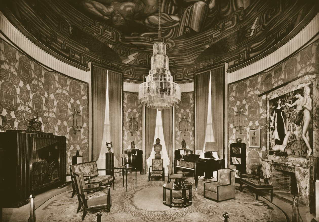 Grand Salon, navržený Jacques-Emile Ruhlmann, 1925 od French Photographer