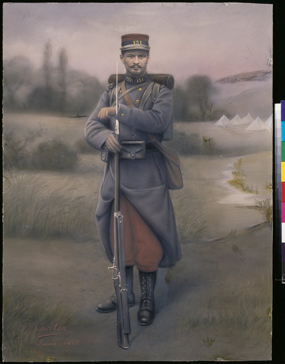 Pěšák 151. pěšího pluku, 1915 (kolorované foto) od French Photographer