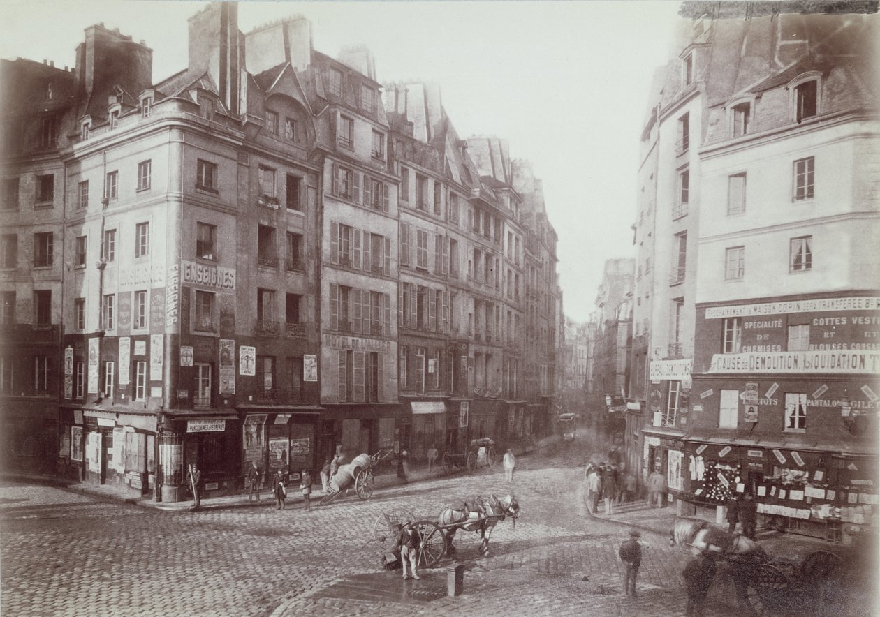 Paříž, rue Galande, 1888 (sépiová fotografie) od French Photographer