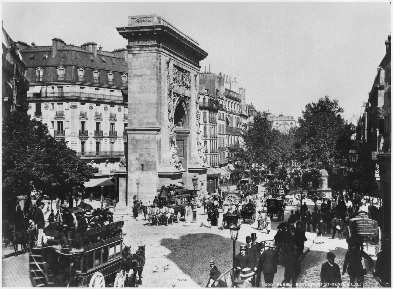 Porte a bulvár Saint-Denis, Paříž, kolem roku 1900 od French Photographer