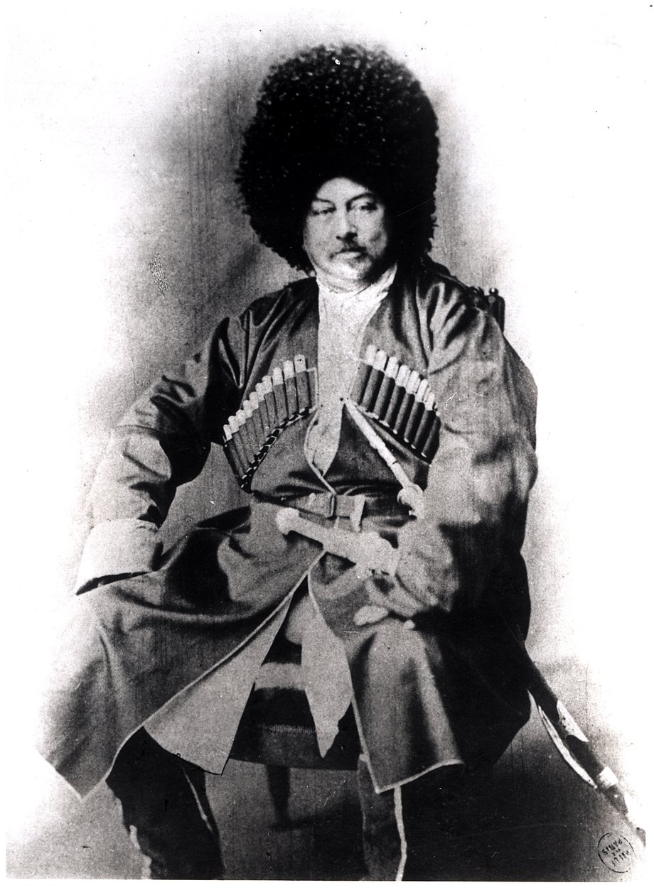 Portrét Alexandre Dumas Pere (1802-70) v ruském kroji od French Photographer