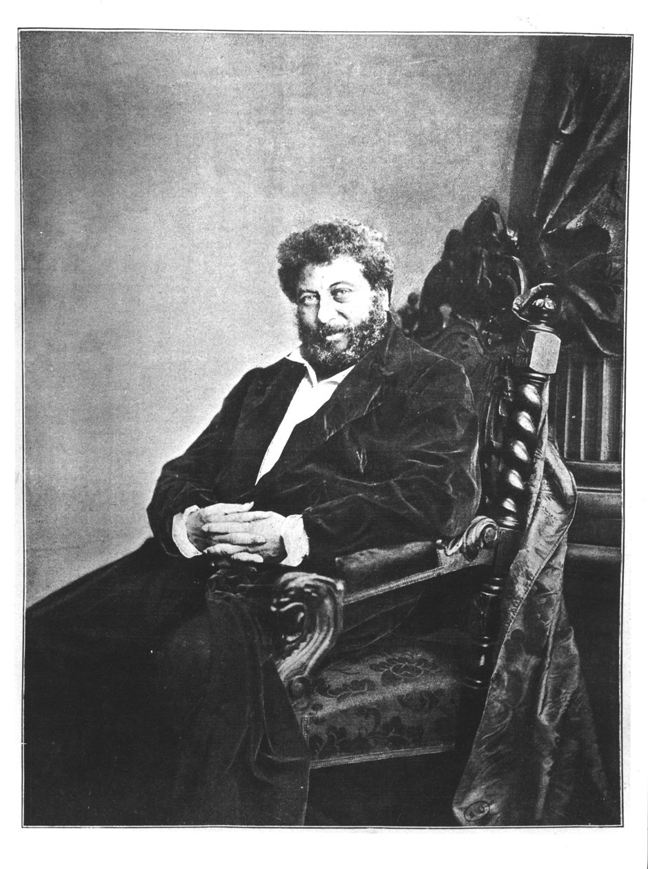 Portrét Alexandra Dumase pere (1802-70) sedícího, 1855 z Les Annales, 4. září 1904 od French Photographer