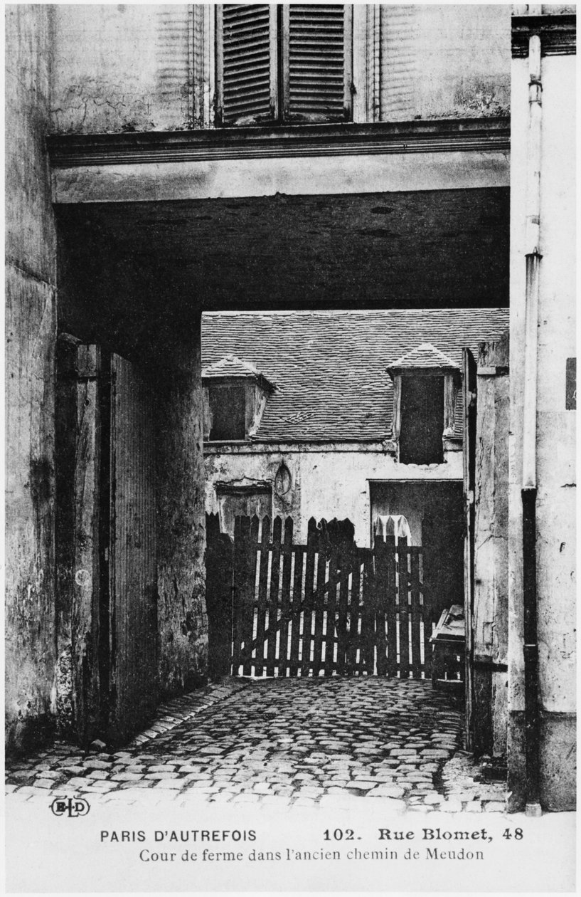 Pohlednice zobrazující Rue Blomet, Paříž, kolem roku 1900 od French Photographer