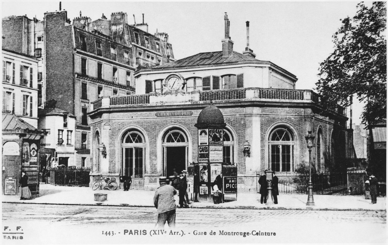 Pohlednice zobrazující nádraží Montrouge, Paříž, kolem roku 1900 od French Photographer