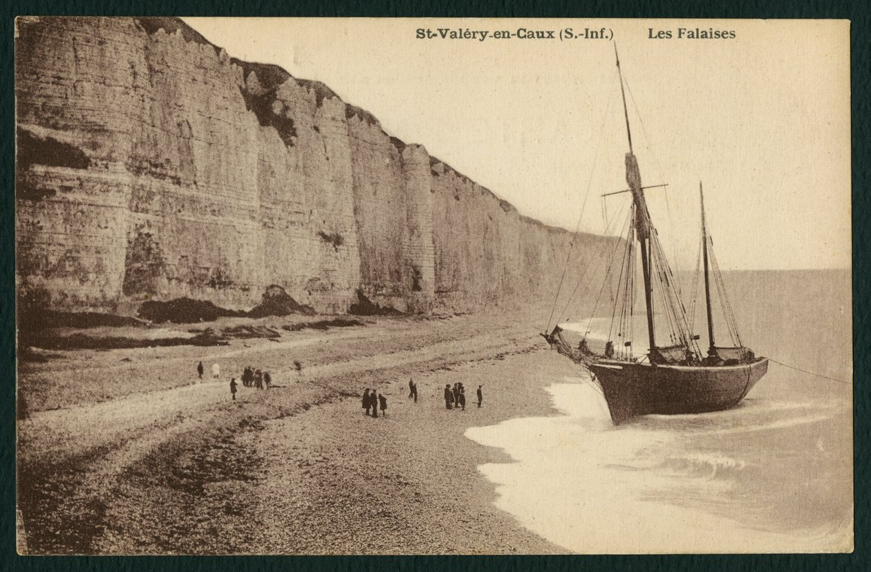 Pohlednice zobrazující útesy v Saint-Valery-en-Caux, kolem roku 1900 od French Photographer