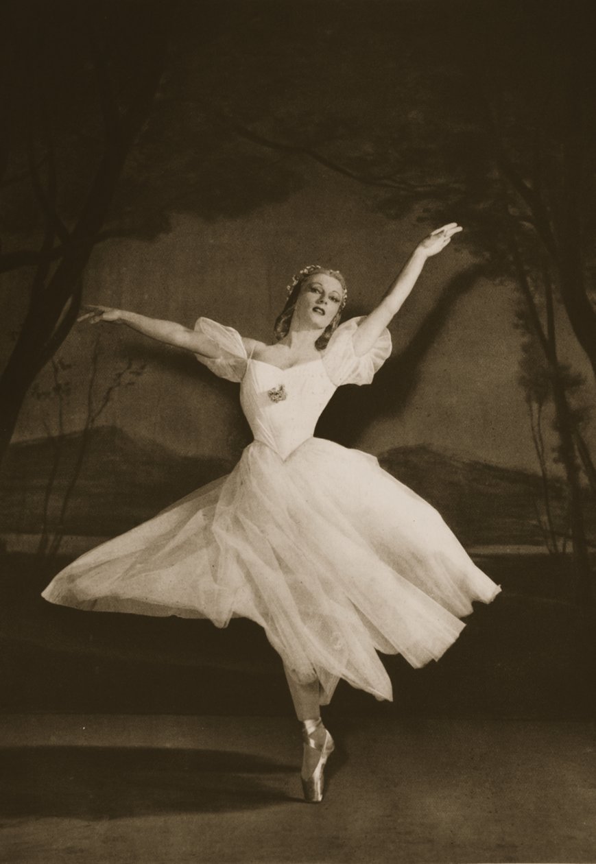 Tatiana Riabouchinska v Les Sylphides, z Grand Ballet de Monte-Carlo, 1949 (hlubotisk) od French Photographer