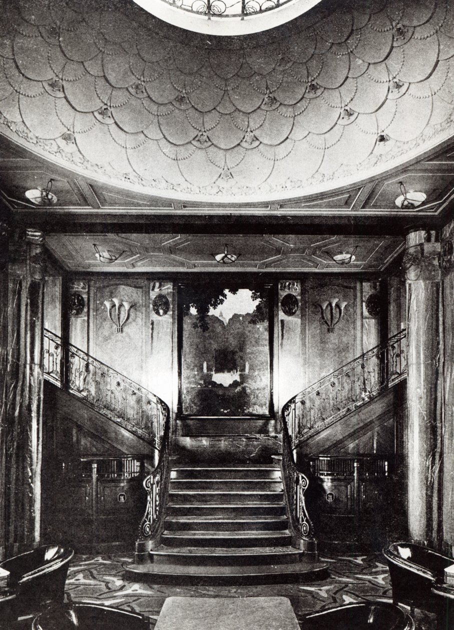 Kuřárna 1. třídy na zaoceánské lodi Paříž, kolem roku 1925 od French Photographer
